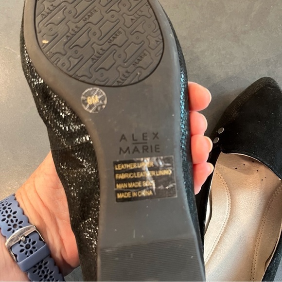 Alex Marie sz 6 Ryann black leather pointy toe ballet flats - Picture 13 of 15